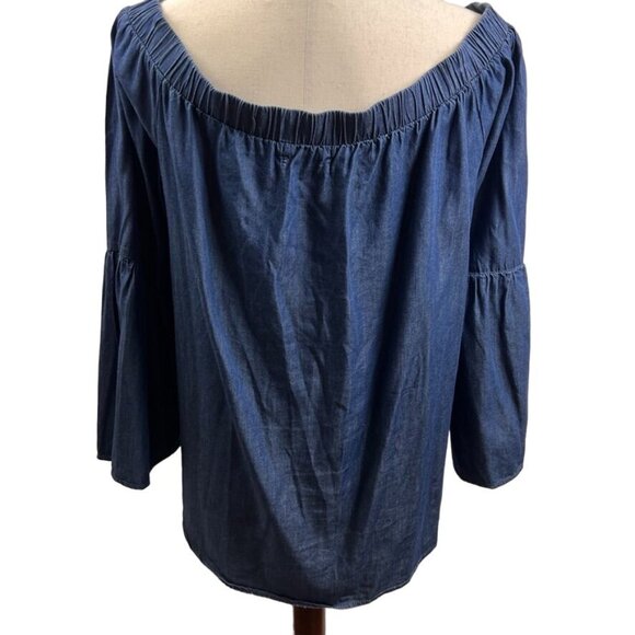 Off-The-Shoulder Denim Top By Ellison Size: Large - Picture 2 of 8